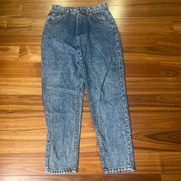 Lee Vintage Acid Wash Jeans High Waist Mom Jeans Denim Pants Size 11 Med - Picture 1 of 14
